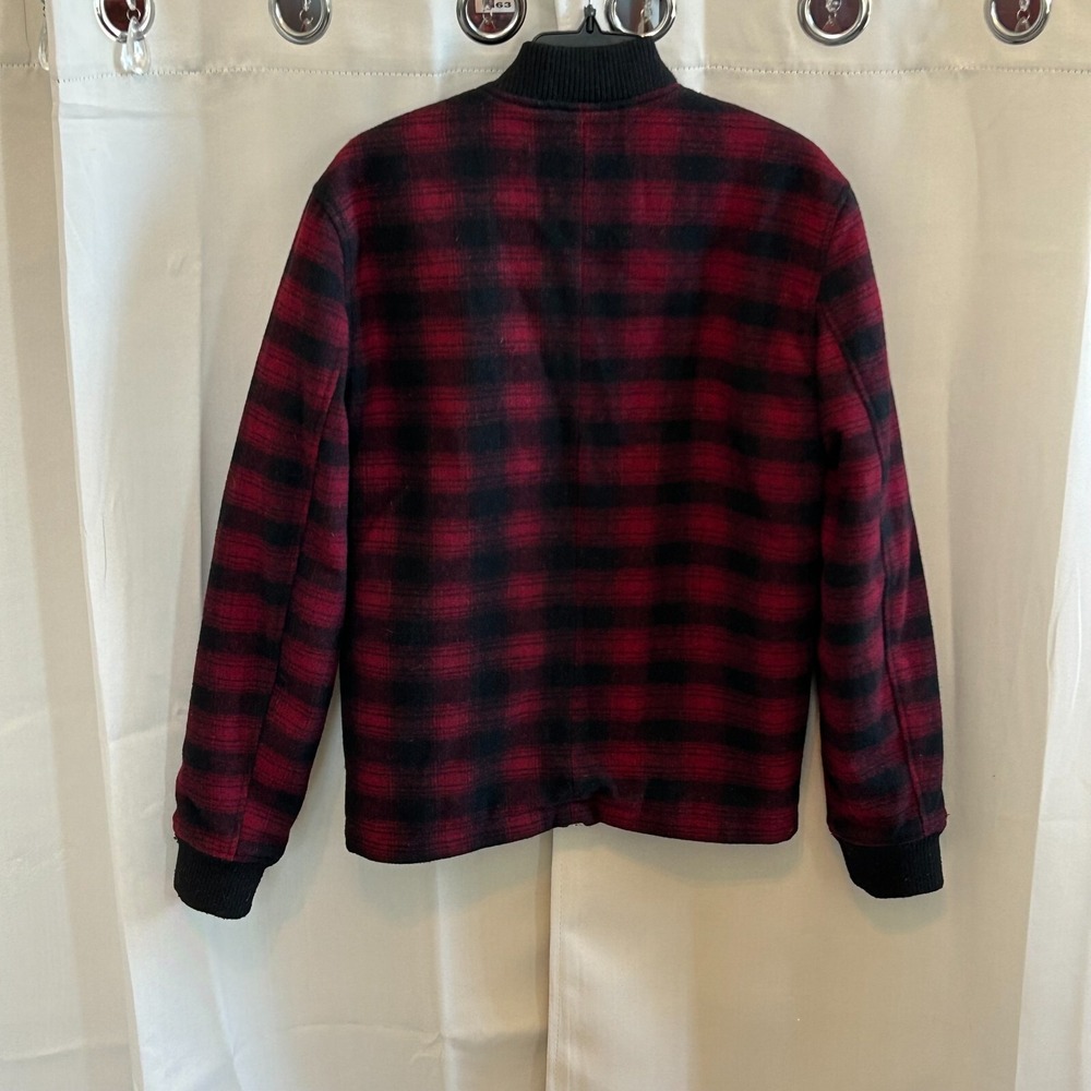 21 Men Jacket Buffalo Plaid Wool Blend Jacket Oversize XS Outdoor Full Zip 16986 - Picture 2 of 8